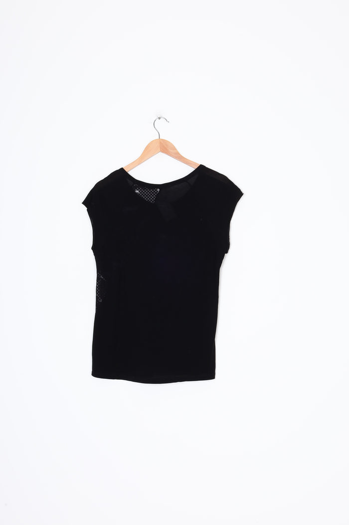 Helen Cherry Womens Black T-shirt Size S