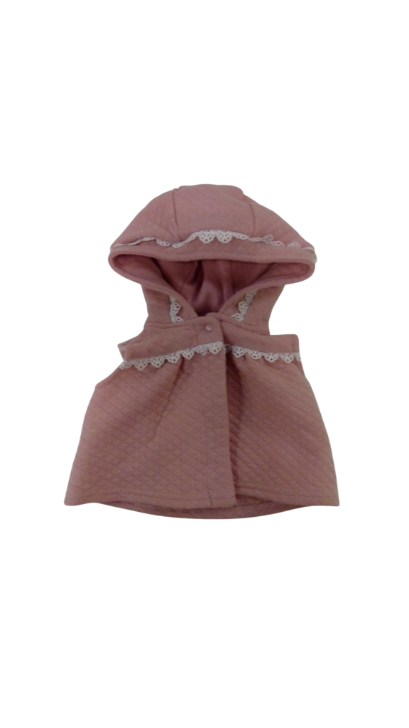 Hooded Vest: Pink/White