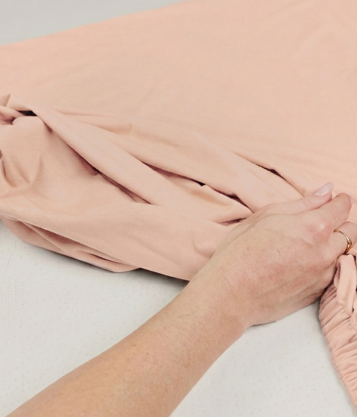 HushDry™ 2-in-1 Waterproof Fitted Cot Sheet Viscose from Bamboo Blush