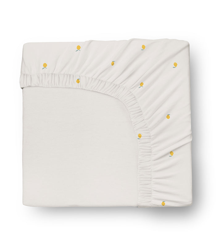 HushDry™ 2-in-1 Waterproof Fitted Cot Sheet Viscose from Bamboo Cream Lemons