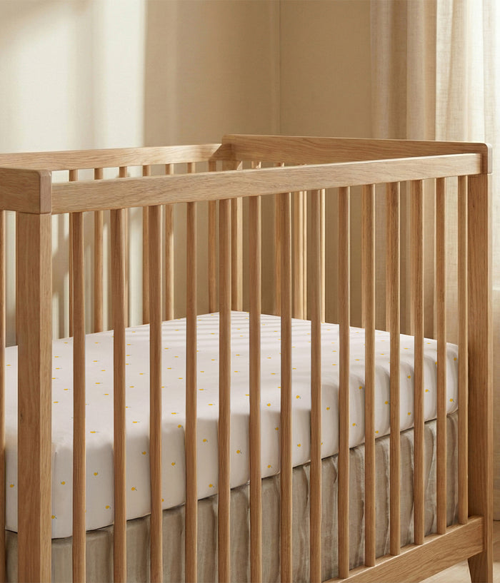 HushDry™ 2-in-1 Waterproof Fitted Cot Sheet Viscose from Bamboo Cream Lemons