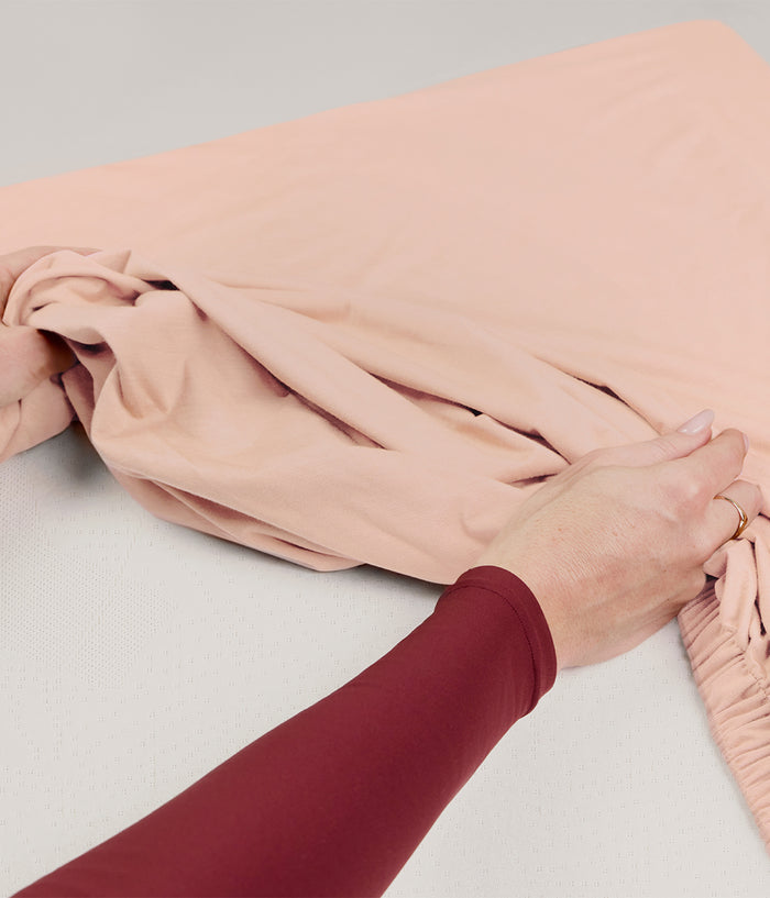 HushDry™ 2-in-1 Waterproof Fitted Queen Sheet Viscose from Bamboo Blush