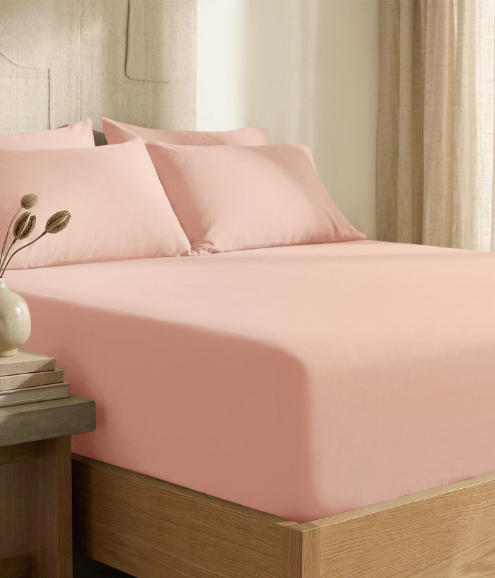 HushDry™ 2-in-1 Waterproof Fitted Queen Sheet Viscose from Bamboo Blush