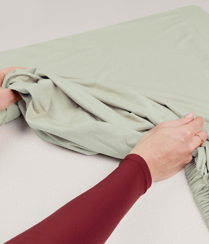 HushDry™ 2-in-1 Waterproof Fitted Side Sleeper Sheet Viscose from Bamboo Sage