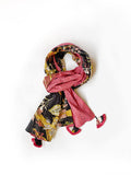 Kantha Reversible Scarf, Black Floral