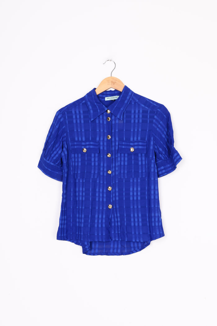 Kate Sylvester Womens Blue Top Size 8