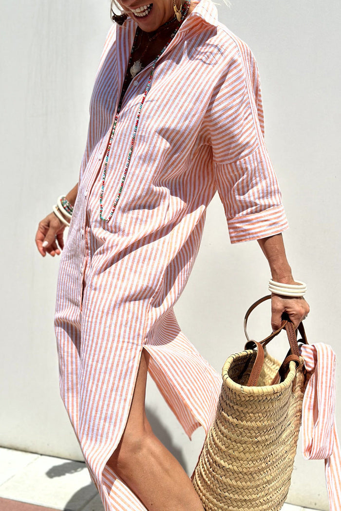 Kelly | Timeless Striped Shirt Dress with Elegant Comfort