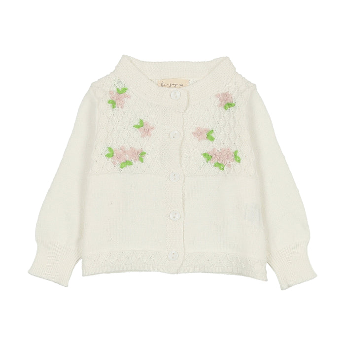 Knit Baby Cardigan Floral