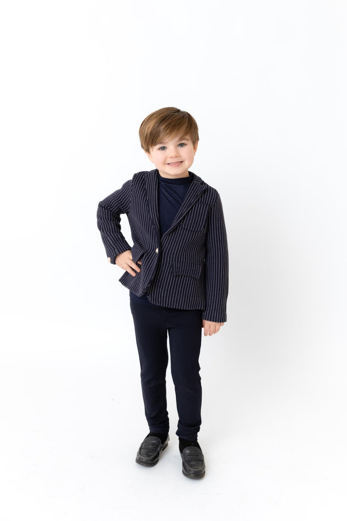Knit Pinstripe Blazer
