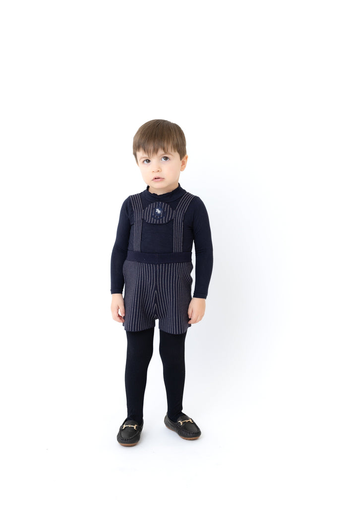 Knit Pinstripe Overalls