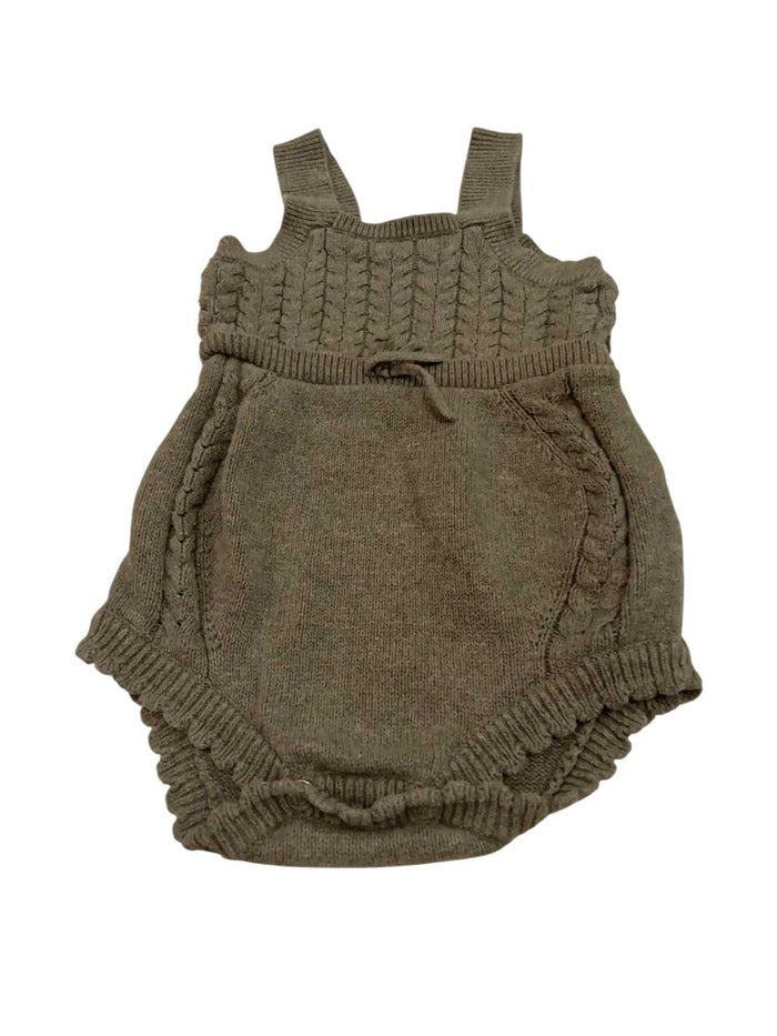 knit ruffle design tank romper