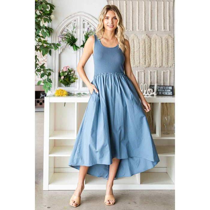 Knit top and Parachute Skirt  Dress: Olive