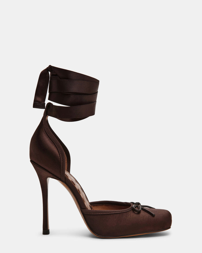 LARINA DARK BROWN SATIN