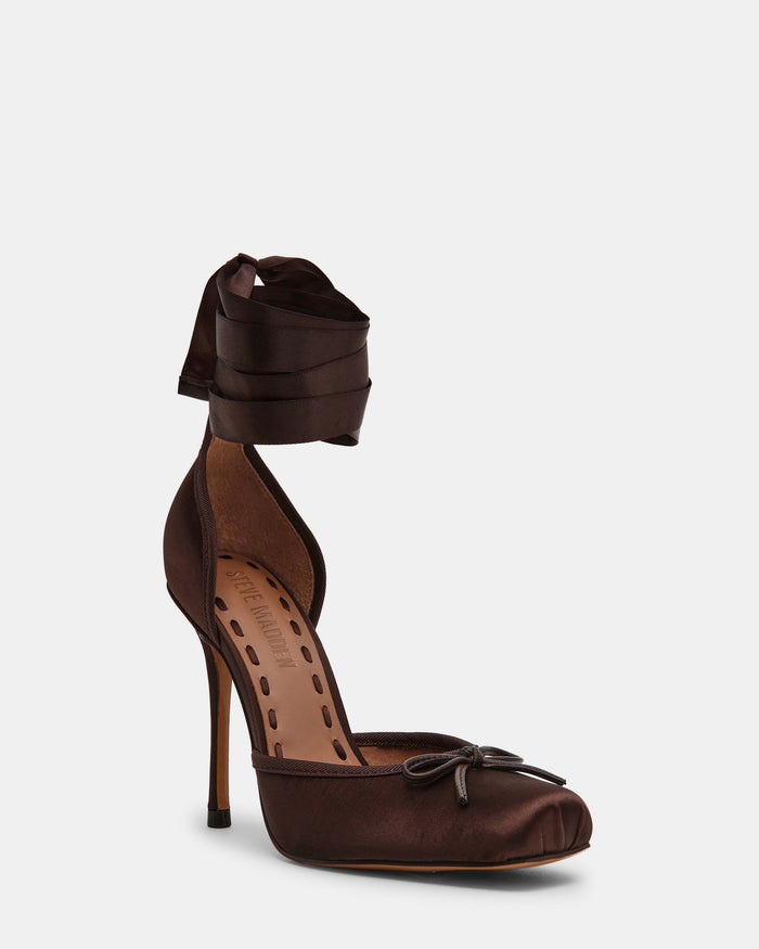 LARINA DARK BROWN SATIN
