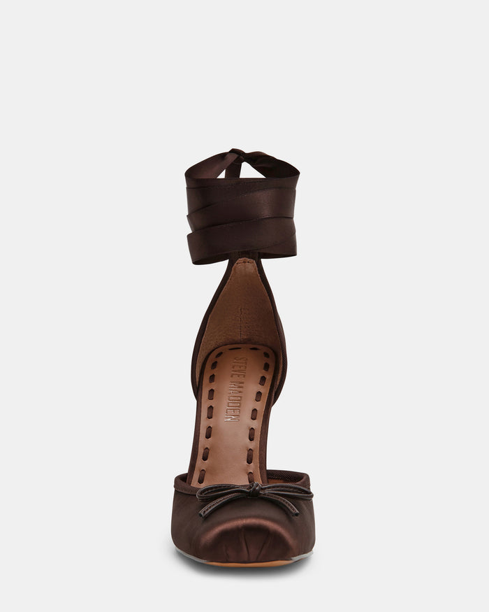 LARINA DARK BROWN SATIN