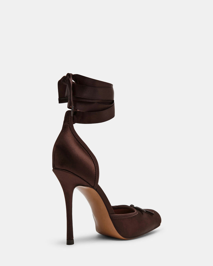 LARINA DARK BROWN SATIN