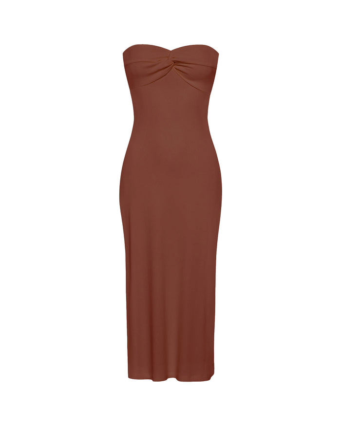 Off-model image of the LSPACE Lisette Dress in cafe on a clean background.