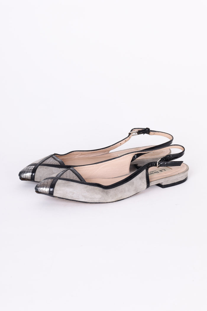 L.K Bennett Womens Grey Shoes Size EU 35