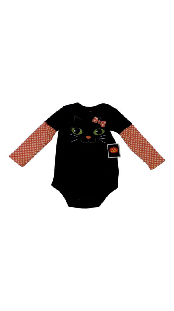 Long Sleeve Onesie: Cat