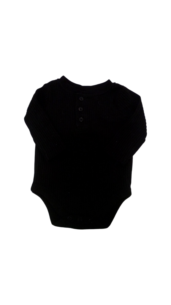 Long Sleeve Onesie:Black