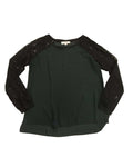 Long Sleeve Shirt: Black Lace Sleeves