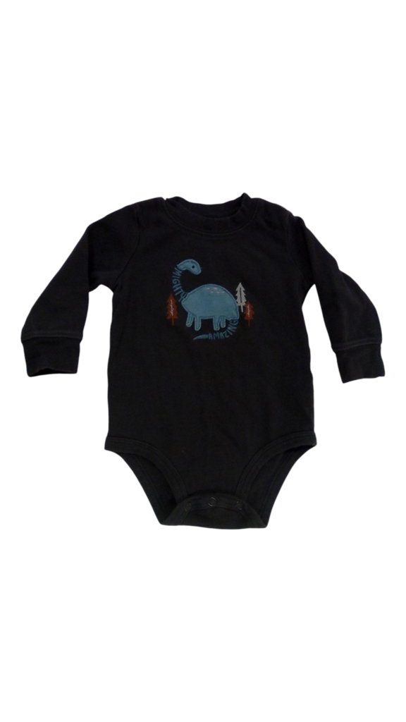 LS Onesie: Gray W Dino