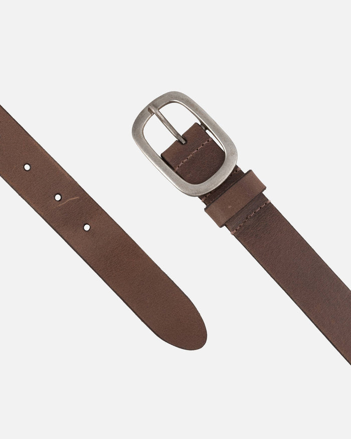 LT. BROWN Classic Leather Belt with Antique Buckle