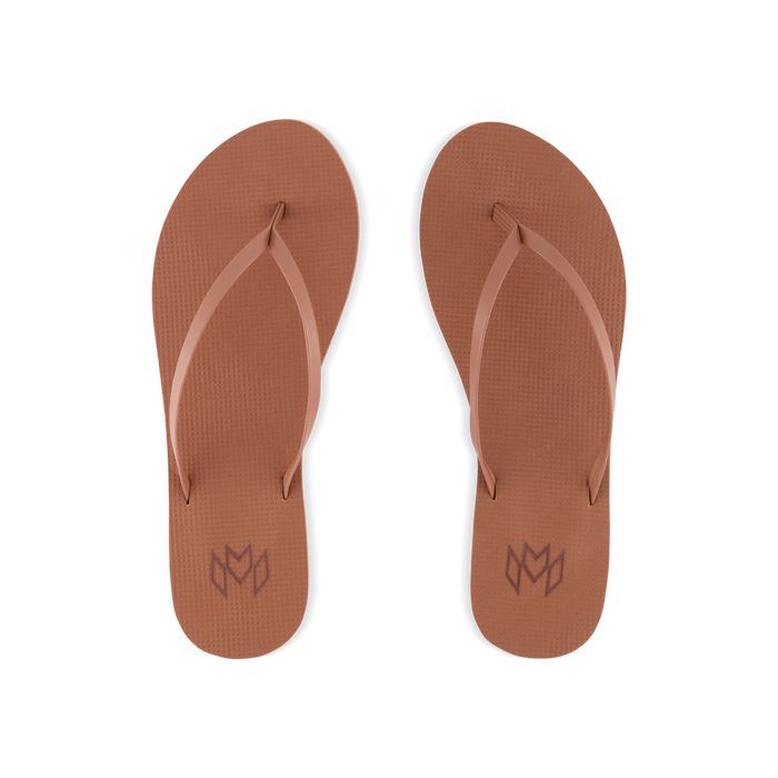 Lux Sinead minimalist flip flop with thin strap and arch support in light brown