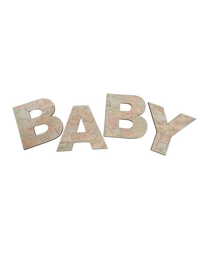 map letter decor: baby