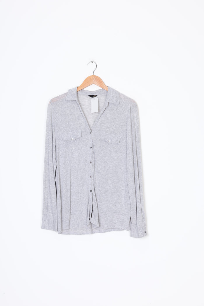 Massimo Dutti Womens Grey Top Size L