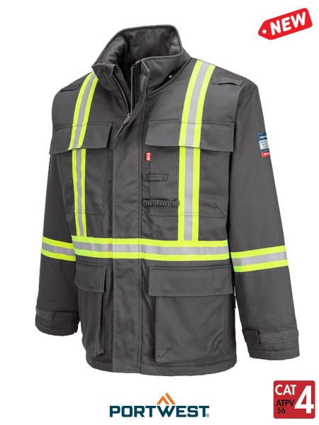 Men's Bizflame Grey 88/12 Insulated FR Winter Parka Style FR612
