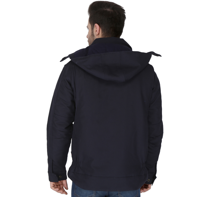 Men's Navy Forge FR Insulated Duck Jacket W/ Detachable Hood MFRIJDH