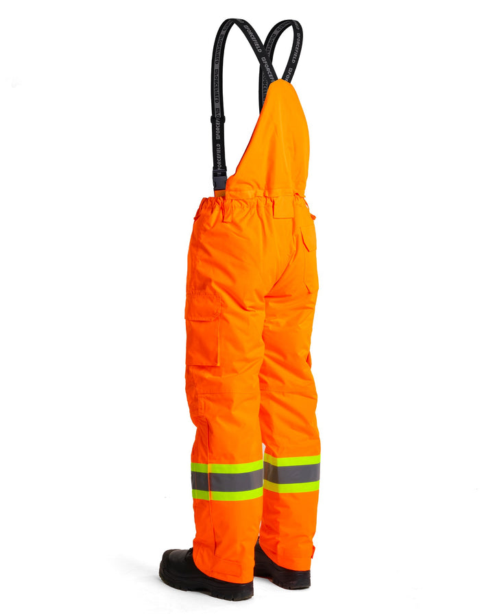 Men's Orange Hi-Vis Insulated -30 FR Ripstop Waterproof Bibs 024-FR235-MW-OR