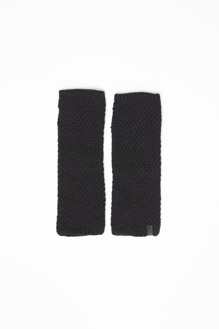 Merino Moss Half Mitts, Black
