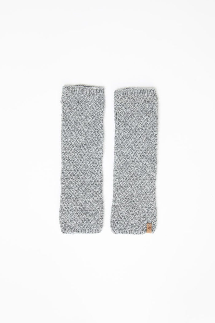 Merino Moss Half Mitts, Flint Grey