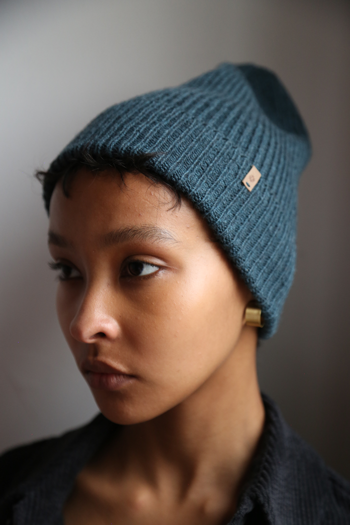 Merino Rib Hat, Dragonfly Green