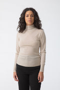 Merino Turtleneck Sweater, Almond White