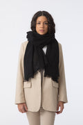Merino Woven Scarf, Black