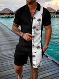 Mini Palms Polo Shirt And Shorts Matching Set