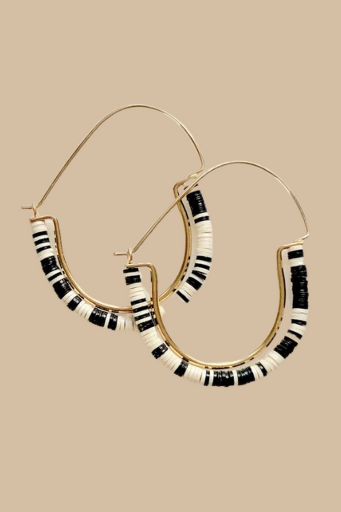 Mini Temple Hoops Black + White