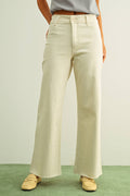 MMP623   STRAIGHT WIDE LEG DENIM PANTS: ECRU / L