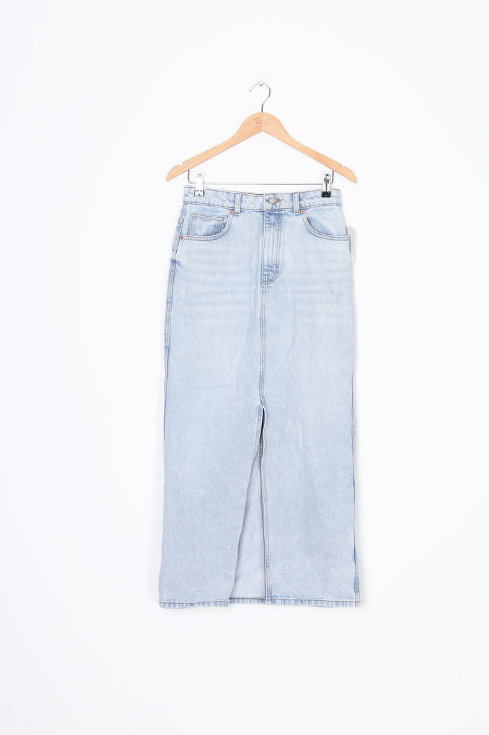 MNG Womens Blue Maxi Skirt Size S