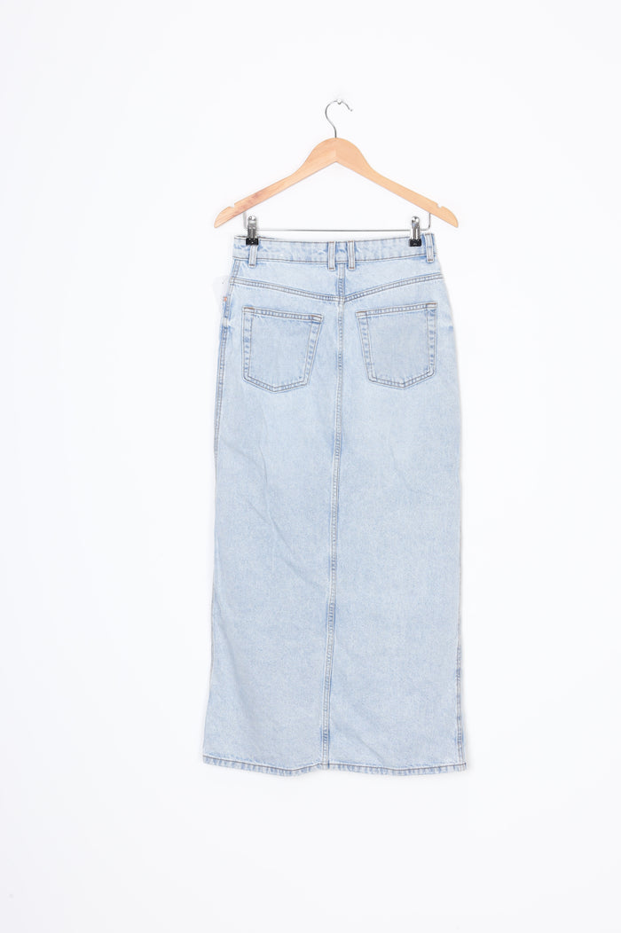 MNG Womens Blue Maxi Skirt Size S