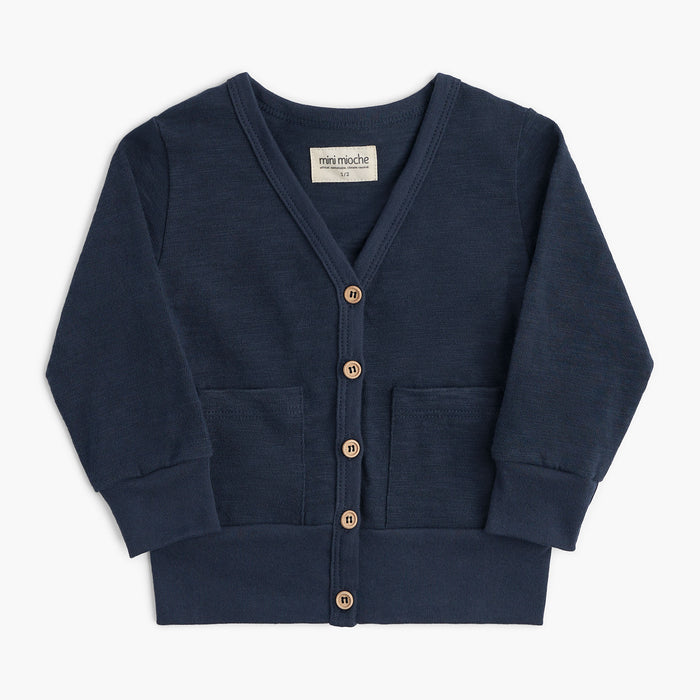 100% Organic Cotton Kids Cardigan - Mod Cardi - Navy - Babies Toddlers and Kids - mini mioche