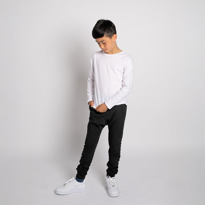 Mod Tie Joggers - Sweatpants - Black - 1/2 years - mini mioche