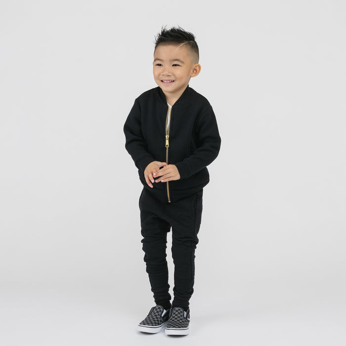 Mod Tie Joggers - Sweatpants - Black - 1/2 years - mini mioche