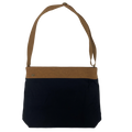 Monroe Messenger bag in Jet with brown adjustable strap