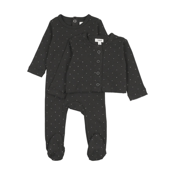 Multi-Rhinstone Footie W/ Cardigan