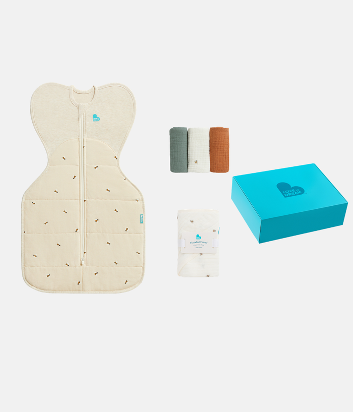 Newborn Gift Bundle | Swaddle Up, Towel, Wash Cloth | Oatmeal with Box