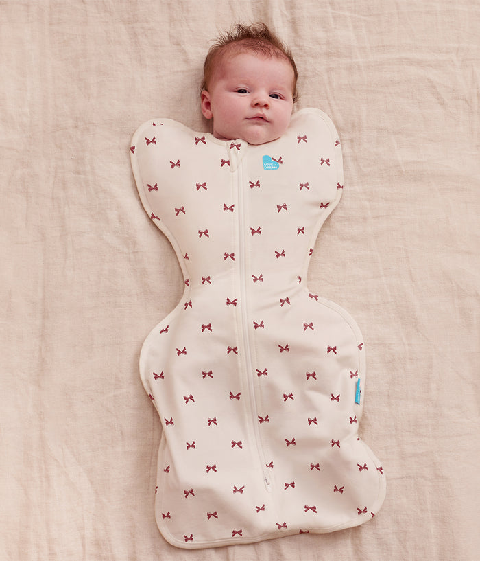 Newborn Starter Gift Bundle | Swaddle | Romper | Sleep Machine | 1.0 TOG | Cream Bows